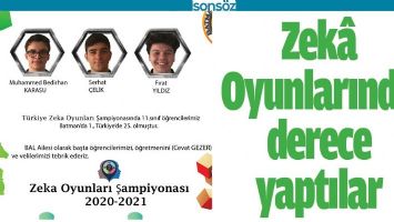 ZEK&Acirc; OYUNLARINDA DERECE YAPTILAR