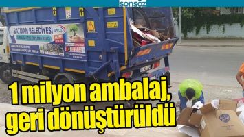 1 MİLYON AMBALAJ, GERİ D&Ouml;N&Uuml;ŞT&Uuml;R&Uuml;LD&Uuml;