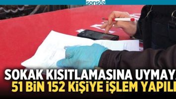 51 BİN 152 KİŞİ HAKKINDA İŞLEM YAPILDI