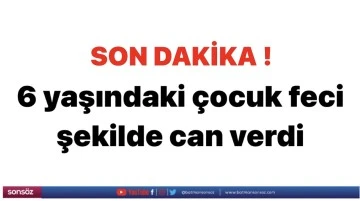 6 yaşındaki &ccedil;ocuk feci şekilde can verdi