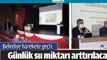 BATMAN'DA G&Uuml;NL&Uuml;K SU MİKTARI ARTTIRILACAK