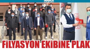 FİLYASYON EKİBİNE PLAKET