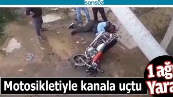 BATMAN'DA MOTOSİKLET S&Uuml;R&Uuml;C&Uuml;S&Uuml; KANALA U&Ccedil;TU