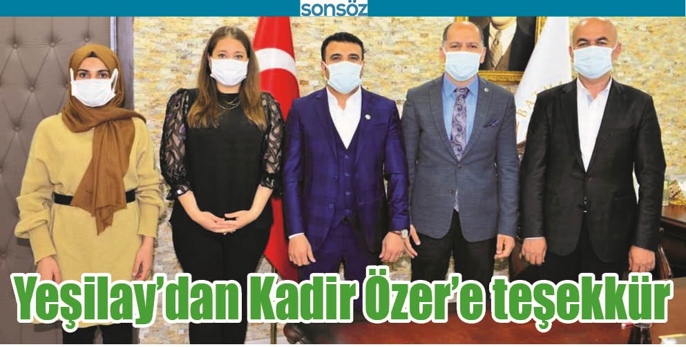 YEŞİLAY&rsquo;DAN KADİR &Ouml;ZER&rsquo;E TEŞEKK&Uuml;R