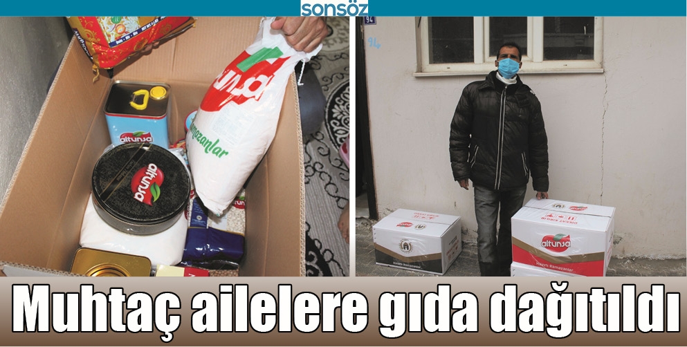 MUHTA&Ccedil; AİLELERE GIDA DAĞITILDI