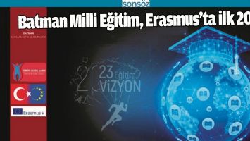 BATMAN MİLLİ EĞİTİM, ERASMUS&rsquo;TA İLK 20&rsquo;DE