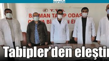 TABİPLER&rsquo;DEN ELEŞTİRİ!