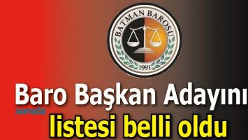 BATMAN BARO BAŞKAN ADAYININ LİSTESİ BELLİ OLDU