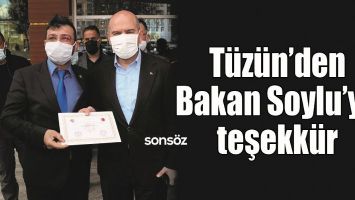 T&Uuml;Z&Uuml;N&rsquo;DEN BAKAN SOYLU&rsquo;YA TEŞEKK&Uuml;R