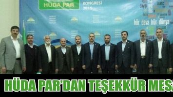 H&Uuml;DA PAR'DAN TEŞEKK&Uuml;R MESAJI