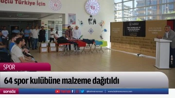 64 spor kul&uuml;b&uuml;ne malzeme dağıtıldı