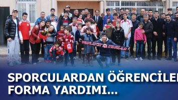 SPORCULARDAN &Ouml;ĞRENCİLERE FORMA YARDIMI...