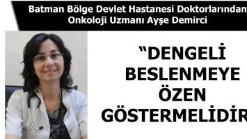 DEMİRCİ, &ldquo;DENGELİ BESLENMEYE &Ouml;ZEN G&Ouml;STERMELİDİR.&rdquo;