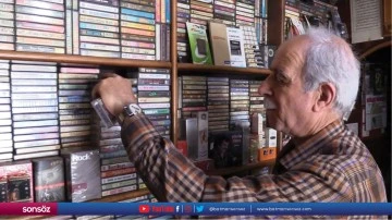 66 yaşındaki Aksan, tarihi &ccedil;arşıda 44 yıldır kaset satıyor