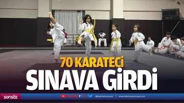 70 karateci sınava girdi