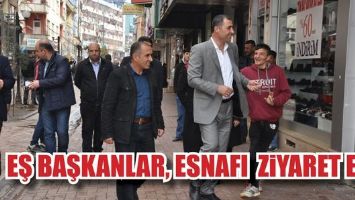 EŞ BAŞKANLAR, ESNAFI ZİYARET ETTİ
