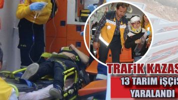 TRAFİK KAZASI: 13 TARIM İŞ&Ccedil;İSİ YARALANDI