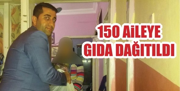 150 AİLEYE GIDA DAĞITILDI...