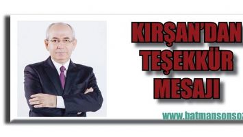 KIRŞAN&rsquo;DAN TEŞEKK&Uuml;R MESAJI