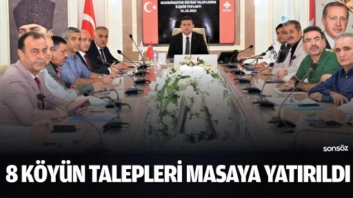 8 k&ouml;y&uuml;n talepleri masaya yatırıldı