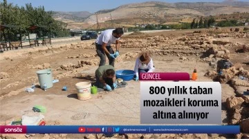 800 yıllık taban mozaikleri koruma altına alınıyor