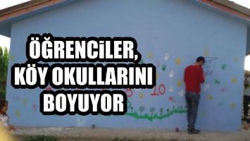&Ouml;ĞRENCİLER, K&Ouml;Y OKULLARINI BOYUYOR