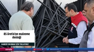 85 &uuml;reticiye malzeme desteği