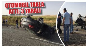 OTOMOBİL TAKLA ATTI: 3 YARALI
