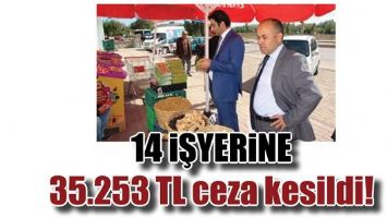 14 işyerine 35.253 TL ceza kesildi!