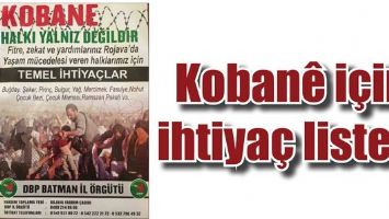 KOBAN&Ecirc; İ&Ccedil;İN İHTİYA&Ccedil; LİSTESİ