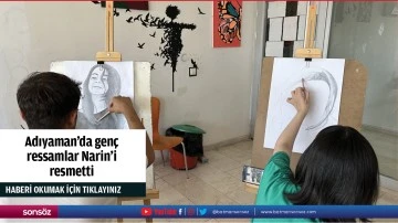 Adıyaman'da gen&ccedil; ressamlar Narin'i resmetti