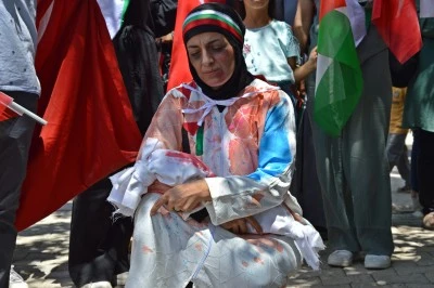 Adıyaman'da İsrail'in Gazze'ye saldırıları protesto edildi