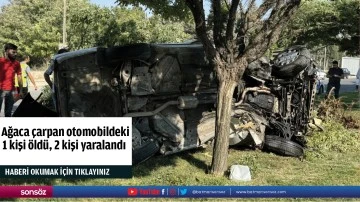 Ağaca &ccedil;arpan otomobildeki 1 kişi &ouml;ld&uuml;, 2 kişi yaralandı