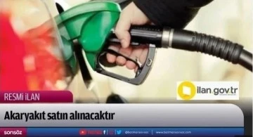 Akaryakıt satın alınacak