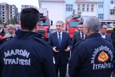 Tuncay Akkoyun Kızıltepe İtfaiye Grup Amirliğini ziyaret etti