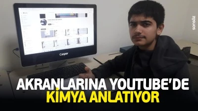 Akranlarına youtube&rsquo;de kimya anlatıyor
