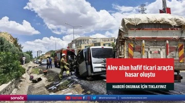 Alev alan hafif ticari ara&ccedil;ta hasar oluştu