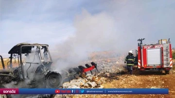 Alev alan trakt&ouml;r kullanılamaz hale geldi