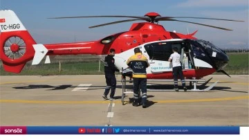 Ambulans helikopter epilepsi nöbeti geçiren çocuk için havalandı