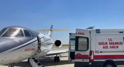 Ambulans u&ccedil;ak 14 g&uuml;nl&uuml;k bebek i&ccedil;in havalandı