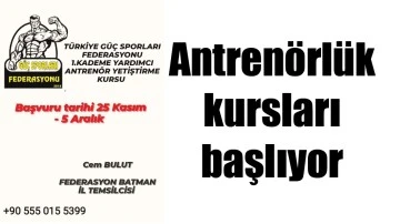 ANTREN&Ouml;RL&Uuml;K KURSLARI BAŞLIYOR
