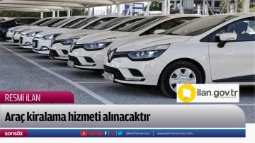 Ara&ccedil; kiralama hizmeti alınacaktır