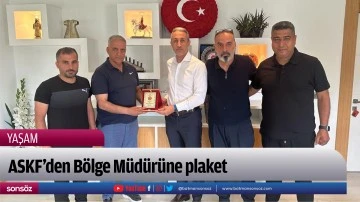 ASKF&rsquo;den B&ouml;lge M&uuml;d&uuml;r&uuml;ne plaket