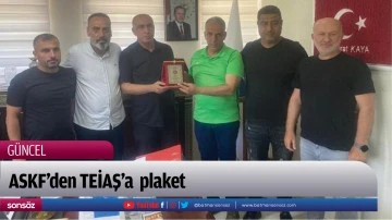 ASKF&rsquo;den TEİAŞ&rsquo;a  plaket