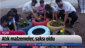 Atık malzemeler, saksı oldu