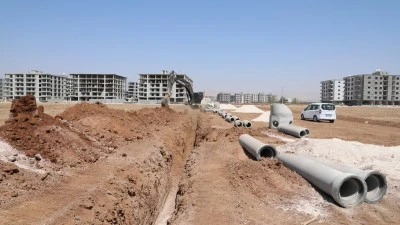 Atıksu hattı d&ouml;şeme &ccedil;alışmaları s&uuml;r&uuml;yor