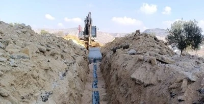 Atıksu hattı d&ouml;şeme &ccedil;alışmaları tamamlandı