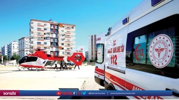 Attan d&uuml;şt&uuml;, helikopterle hastaneye yetiştirildi