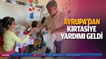 Avrupa&rsquo;dan kırtasiye yardımı geldi