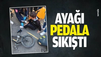 Ayağı pedala sıkıştı